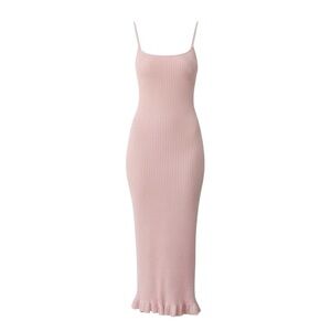 Chloe pink ribbed midi dress